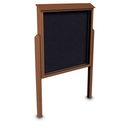 United Visual Products Sliding Door Indoor Enclosed Corkboard, 4 UV9025ACSH4824-GOLD-DRKSPR